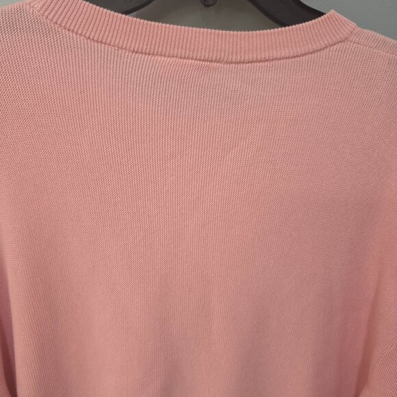 Lacoste Women’s Pink Cotton Crewneck Sweater – Size 40 – Classic Crocodile Logo - Picture 9 of 10